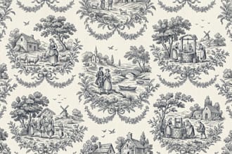 create toile de jouy seamless patterns for fabric and decor with textile design