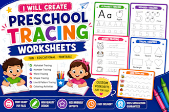 create preschool tracing worksheets