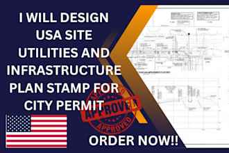 design usa site utilities and infrastructure plan stamp for city permit