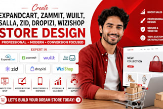 create expandcart zammit wuilt salla zid dropizi wizishop website store design