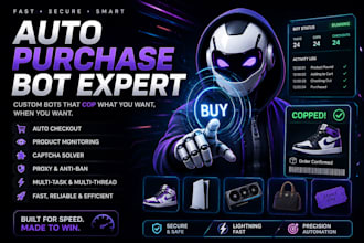 create auto purchase bot,  auto checkout bot, lazada bot