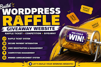 build wordpress raffle giveaway website raffle ticket competition website design