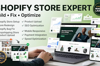 be your shopify store expert and developer, build and fix your online store