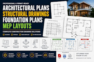 create architectural plans, structural drawings, foundation and mep layouts