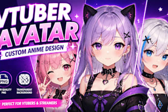 design custom png vtuber avatars and anime profile pictures