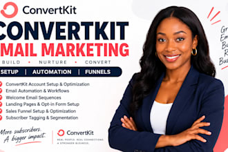 setup convertkit newsletters landing page creator profile setup email sequence