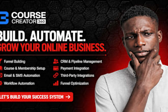 course creator 360 gohighlevel kajabi online course funnels automation ghl cc360