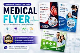 design medical, dental, healthcare, or clinic flyer for your practice