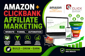 create amazon affiliate website, and clickbank affiliate marketing funnel
