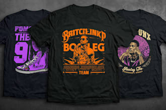 create custom 90s vintage bootleg design for tshirt
