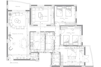 turn your 2d cad plan to 3d loft apartment interior,room layout, basement render