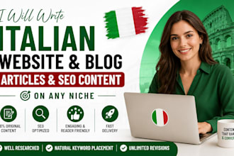 write italian website blog article seo writing on any niche