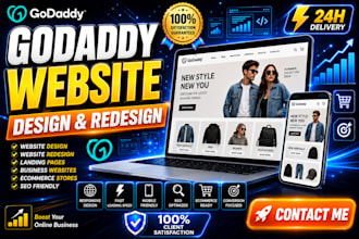 professionally design and redesign godaddy website for business growth