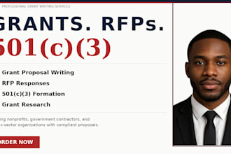 write non profit grant, 501c3,rfps and grant research