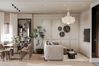 do 3d interior design for kitchen, bathroom, dining, bedroom, living room design