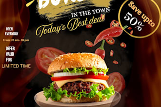 design professional food posters and restaurant flyers