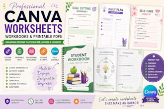 create editable canva worksheets, workbooks and educational resources