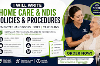 write home care ndis policies  procedures employee handbooks sops care plans