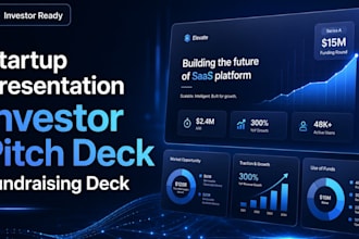 design startup presentation, investor pitch deck and fundraising pitch deck