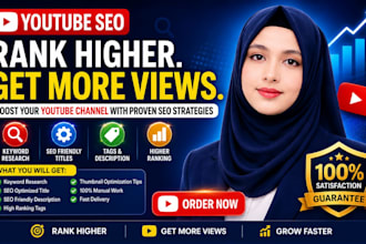 be your expert youtube SEO and channel growth manager