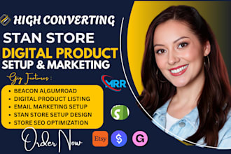 setup stan store marketing gumroad stan store digital product beacons ai