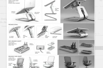 design ergonomic chairs and laptop stands ready for manufacture