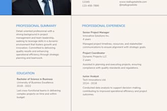 design a professional CV resume in canva and portfolios