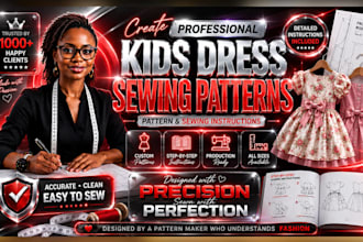 create professional kids dress sewing patterns, pattern and sewing instructions
