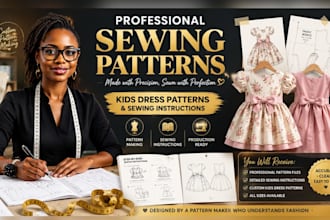 create professional kids dress sewing patterns, pattern and sewing instructions