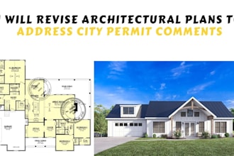 revise architectural plans to address city permit comments