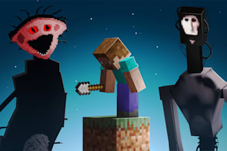 create a high quality horror minecraft thumbnail