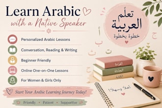 teach arabic for women and girls as a native arabic speaker