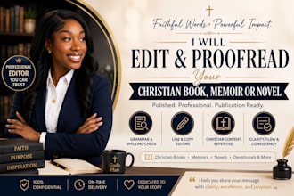 edit and proofread your christian book, memoir, or novel