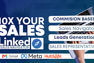 linkedin sales VA, b2b, startup, medium business commission based sales closing