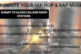 submit and promote your hip hop or rap song to 10k college radio stations