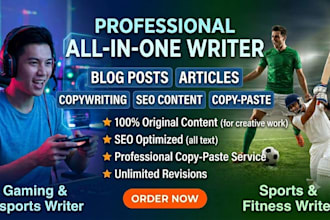 do professional SEO article writing, blog writing, and copy writing