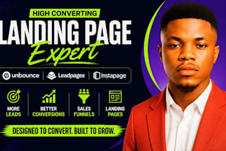 design unbounce landing page, leadpages, instapage and sales funnel