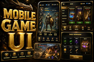design mobile game UI UX hud menus and games screens