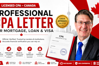provide income verification CPA letter for loans mortgage banks