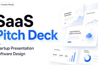 design saas pitch deck, tech startup deck and software presentation design