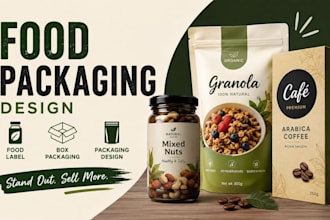 design food packaging, food label and box packaging for your product