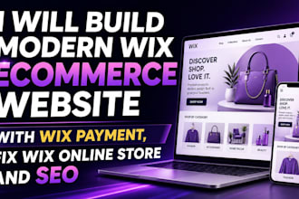 build modern wix ecommerce website with wix payment, fix wix online store SEO