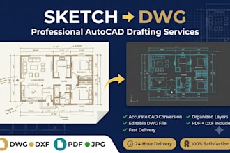 convert PDF, image or sketch to autocad dwg