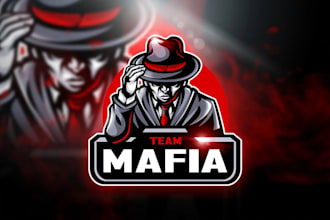 create a dark and powerful mafia logo with custom concept