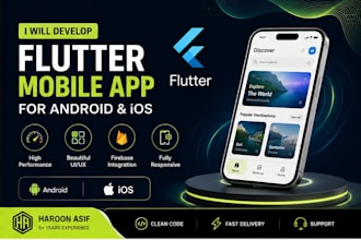 develop flutter mobile app for android and ios