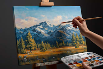 hand paint a custom landscape oil painting on canvas
