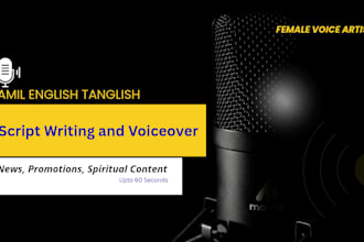 record female voiceover and write scripts