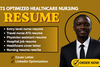 write an ats optimized healthcare resume, CV, and linkedin