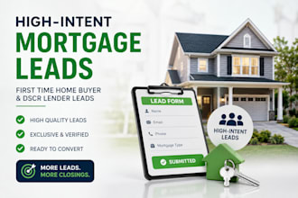 generate high intent first time mortgage home buyer, dscr lender meta leads