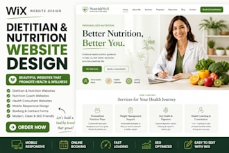 design wix dietitian website nutrition coach website booking consultant website
